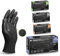 MEGAGRIP Gants MEKA MEDIKA69, Gants nitrile extra forts + DE 8 Grammes, 2x plus épais, Gant noir structure 3 D, Gants mecanicien extra-résistants, 50 pcs/boîte M, L, XL, XXL (200, NOIR, XL)