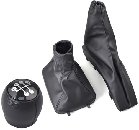 HEJIGOOD Juego de 3 fundas para palanca de cambios de Opel Astra G 1998-2009, piel sintética, color negro