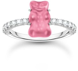THOMAS SABO x HARIBO - Pink Gold Bear Ring - Silver Ring with Cubic Zirconia - Recycled Silver - Playful Y2K Jewellery