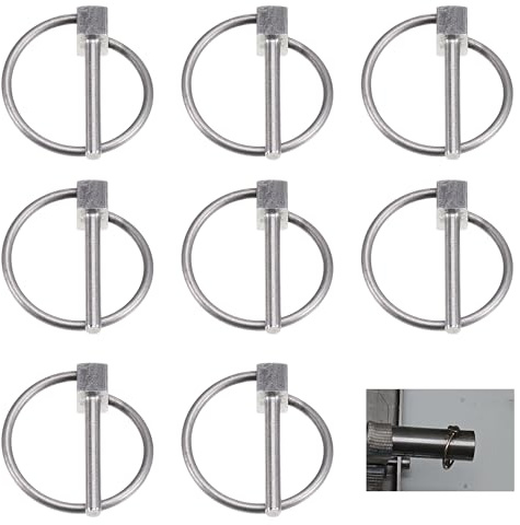 WUISOLQP 8 pezzi di lamine pieghevoli, 3 mm, in acciaio inox, perno di sicurezza pieghevole per barca, bicicletta, rimorchio, trattore