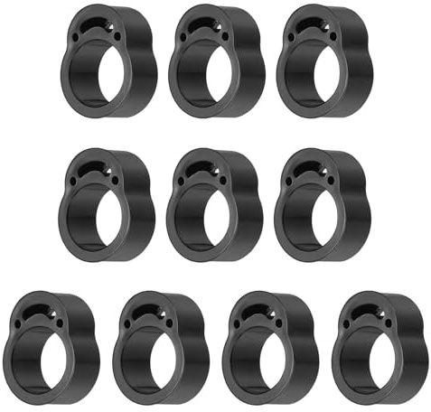 PATIKIL 10pcs Door Handle Stopper, 17mm Hole Door Knob Stoppers Wall Protector Bumpers Reusable PVC Plastic Silicone for Home Cabinets Lever Buffer Shield, Black(Single Hole)