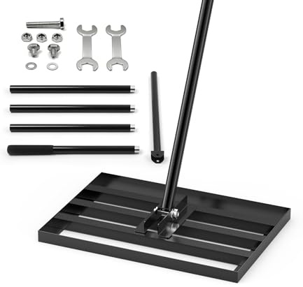 Leveling Rake Rastrello Livellatore per Prato 210 x 43 x 30cm | Rastrello Livellatore Prato 2 in 1 Rastrello Pesante per Diffusione Terriccio e Sabbia Finitura Antiruggine per Giardino