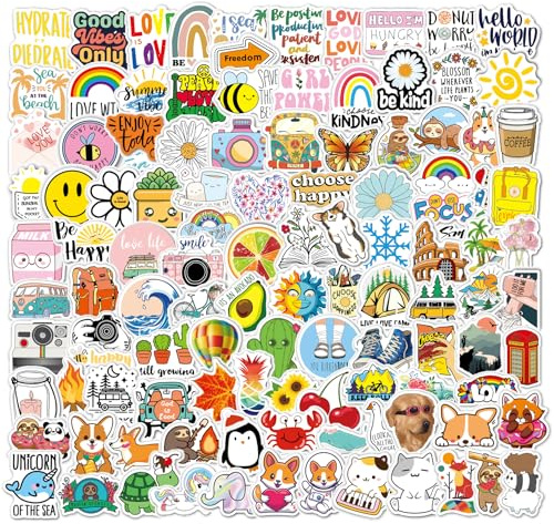 200 Stück Aesthetic Sticker Bomb Set, Cute VSCO Aufkleber Graffiti Vinyl Decals für Mädchen Erwachsene Scrapbook Journal Laptop Koffer Skateboard Fahrrad Gitarre MacBook iPad (Aesthetic)