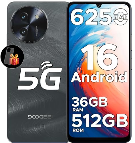 DOOGEE Note 59 Pro+ 5G Smartphone, 36GB+512GB, Newest Android 16 Phone-Gemini AI, T8200 Octa-Core (6nm) Mobile Phones, 120Hz 6.75 HD+ Display & 6250mAh, 50MP AI Camera, Face+Finger ID/GPS/OTG/NFC