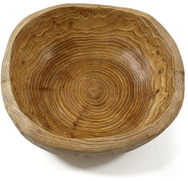 Piashow Obstschale Holz, Holzschale aus Natur Holz, unregelmäßige Kreative Holzschale Handgefertigte Obst (15-19cm)