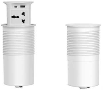 BDAYEK Power strips Pneumatic Pop Up Socket, Embedded Wireless Charging, Power Strip Kitchen Pop-Up Supply, Waterproof Splash Design(White,C)