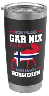 Ich muss gar nix ich muss nur nach Norwegen Oslo Doppelwandiger Edelstahl-Thermobecher