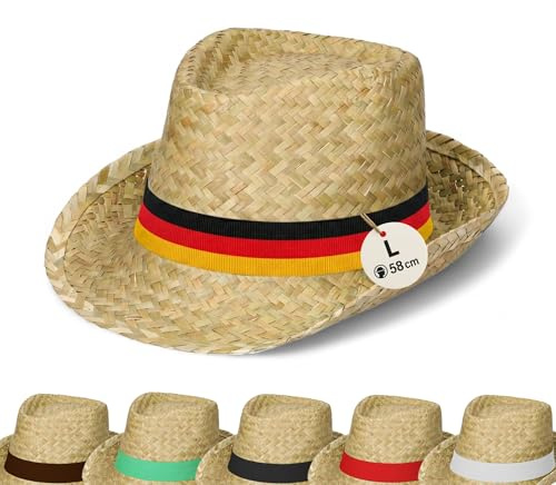 Sommerhut Unisex Ø 58 cm - Sonnenhut für Damen & Herren im Trilby-Design | Panama Hut, Outdoor Accessoire, Festival Begleiter, Sommermode, modischer Hutschmuck, luftige Kopfbedeckung Reisen