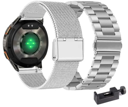 2 Stück Ersatzarmband für KOSPET Tank T3 Ultra/T2/T3 Armband | Einstellbar, Metall, Masche, Edelstahl, Uhrenarmband, Kompatibel mit KOSPET Tank T3 Ultra/T2/T3, Damen, Herren