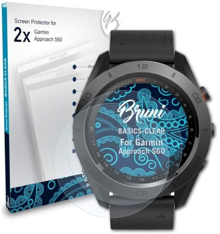 Bruni Schutzfolie kompatibel mit Garmin Approach S60 Folie, glasklare Displayschutzfolie (2X)