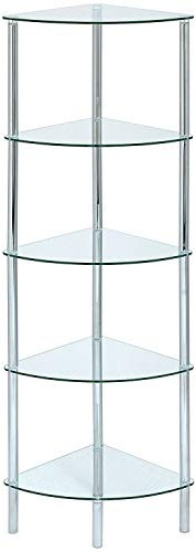ASPECT Polo 5 Display Glass Unit-Clear, 5 Tier Corner-S - Silver/clear