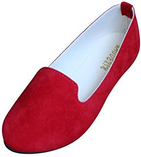 Donna Ballerine Basic in Ecopelle Elegante e Moda Scarpe Basse,Rosso,EU 40