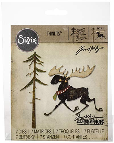 Sizzix 423703 Fröhlicher Elch Stanzschablone, Papier, Mehrfarben, Einheitsgröße