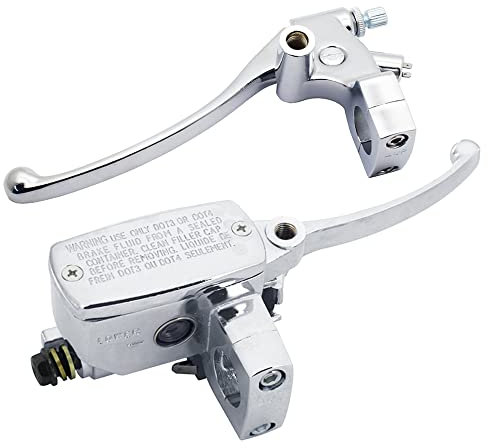 Feiteplus 25 mm Chrom Motorrad ATV Lenker Hauptbremszylinder Kupplungshebel links & rechts Set