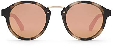 TAKE A SHOT Sonnenbrille Damen Holz Rosegold Verspiegelt, Rose-Gold Metall, UV400 - Verspiegelte Holz-Sonnenbrille RHEA 2.0