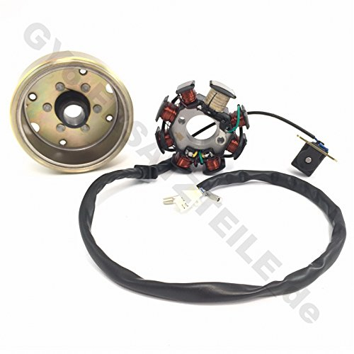 LiMA LICHTMASCHINE - STATOR & ROTOR KOMPLETT 8 SPULEN STATOR DC 125-150cc 4-TAKT 152QMI-157QMJ Motoren für REX JINAN QINGQI YIYING KYMCO JMSTAR BAOTIAN KREIDLER ERING SUKIDA HYOSUNG ZNEN ROLLER
