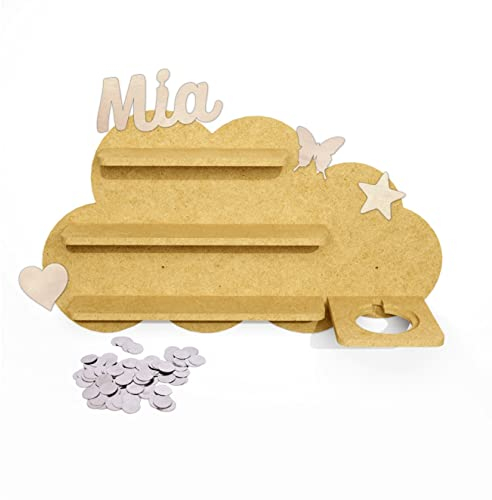 Holzura Regal für die Toniebox und Tonie Figuren, Tonie regal Wolke zum selber bauen, Wandregal für Tonies Hörfiguren (DIY Wolke Personalisierbar)