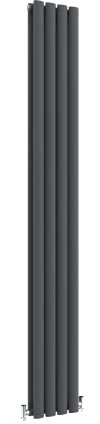 Anthracite Vertical Radiator 1800x236mm Oval Double Panel Column Designer Radiator Central Heating