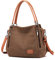 NICOLE & DORIS Sac a Main Femme Simple Fourre-Tout Sacs Toile Sacs portés épaule Grand Sac Bandouliere Sac avec Bandoulière réglable Hobo Sacs Shopping Voyage Marron
