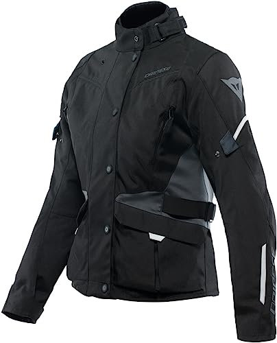 Dainese - Tempest 3 D-Dry Lady, Chaqueta de Moto Touring para Mujer, Chaqueta Impermeable, Forro Térmico Extraíble, Protectores de Hombro y Codo, Negro/Negro/Ébano, 38