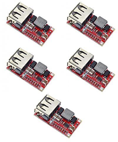 JZK 5 Pcs 6-24V 24V 12V to 5V 3A USB Step Down Module DC-DC Converter Buck Module, Efficiency 97.5% Car USB Mobile Phone Charger DIY Module