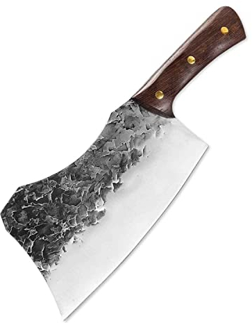 Hackmesser Metzgermesser Ein professionelles scharfes und handgeschmiedetes Küchenmesser für Fleisch, Fisch und Gemüse. Aber auch Hackbeil und Fleischerbeil für Hobby und Profiköche