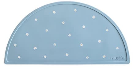 Mushie Silikon tischmatte für Kinder | Schmutzabweisend & Spülmaschinenfest | Rutschfestes Design | Sichere, Hochwertige & Langlebige Erstausstattung | White Daisy