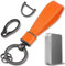 Aotoyou Schlüsselband Leder Kurz Schlüsselbund Schlüsselanhänger Keychain mit Schlüsselring (Orange)