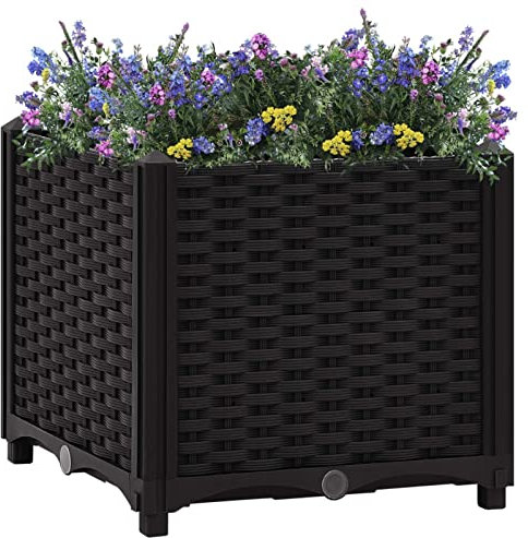 Yumeng Hochbeet, Palettenrahmen, Hochteich, Gemüsebeet, Kräuterregal Balkon, Blumenbeet, Kräuterspirale, Tomatenbeet, Pflanzhochbeet, 40x40x38 cm Polypropylen