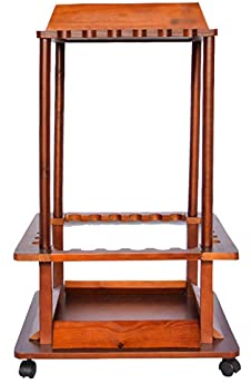 KIZQYN Rutenhalter Angelpolständer mit Radstab Halter Holz Display Regal Bracket Stand Angelrute Aufbewahrungsplatz 24 Lochgestell Angelrutenhalter