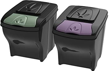 Bama S.p.A. 40302 PATTUMIERA Poker Office Set 2 x 20 L, plastique, noir avec portes colorées