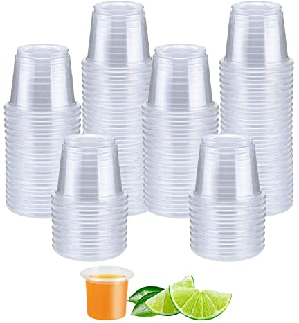 Panexf Plastic Shot Glasses 100 pcs Reusable 2cl/20ml Mini Shot Glasses Deseret Glass for Parties, Festival, Drinking Games, Jelly Cup