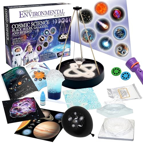 Wild Environmental Science Raum-Set für Kinder, Erkunden Sie schwarze Löcher und Sternenexperimente, lustige wissenschaftliche Experimente für Kinder, Planeten und Sterne, Weltraumspielzeug und