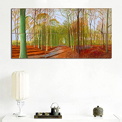 XCPORA David Hockney Poster Ländliche Landschaft Malerei David Hockney Drucke David Hockney Leinwand Wandkunst David Hockney Bild für Wohnkultur 60x90cm Kein Rahmen