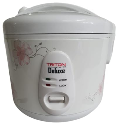 Electric Rice Cooker 1.0L Triton Deluxe – Brown Rice steaming vegetables & More, Touch-Screen, Nonstick Inner Pot White (1.0L)