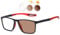 KOOSUFA Photochromic Reading Glasses Blue Light Blocking Sun Readers UV Protection TR90 Super Lightweight Sunglasses for Men Women 3 in 1 Lenses Darken In Sunlight Brown Lens/Black red 2.5