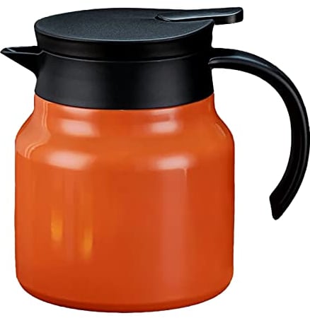 1000ml Insulated Teapot Tea Water Separation Detachable Thermal Coffee Tea Pot for Home(Orange)
