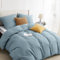 BEDSURE Bettwäsche 200x200 3teilig Mineralblau - 1 Bettbezug 200x200 cm + 2 Kissenbezüge 80X80 cm, ÖKO-TEX Bettwäsche-Sets Blau Polyester Mikrofaser mit Reißverschluss