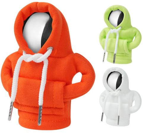 Adiwo Schalthebel Hoodie, 3 Stück Auto Schaltknauf Abdeckung Schaltknauf Abdeckung Auto Schaltknauf Hoodie Schalthebel Auto Schaltknauf überzug für Auto Dekoratives (Weiß,Grün,Orange)
