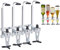 Crystals 4 Bottle Optics for Home Bar, 35ml Shots Wall Mounted Alcohol Dispenser Bar Butler Set - Optics for Spirits Upside Down for Spirits Wine Party - Steel