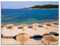 ARTland Wanddeko Leinwand Bilder Wandbild 80x60 cm Landschaften Meer Strand Sonnenschirm Sommer Urlaub Griechenland U4TW
