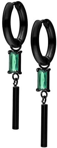 Wildcat Ohrringe - Little Square Crystal Hoops - Roségold, Kristallklar - Chirurgenstahl 316L - wasserfest, langlebig, hautverträglich