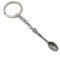 Onwomania Spoon Cutlery Pattern Keyring Metal Lucky Charm in Aluminium Gift Box, Ideal as a Gift, silver, One Size