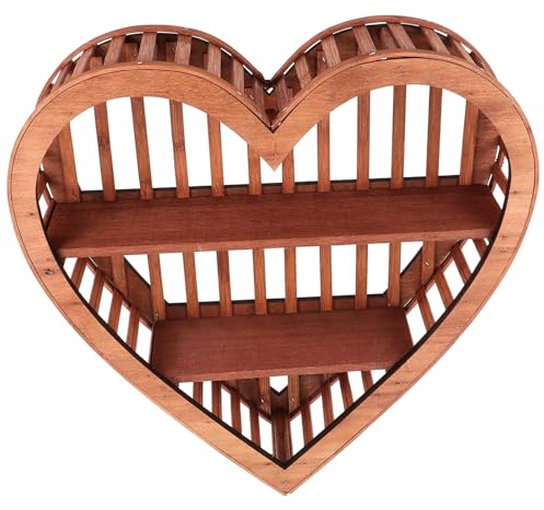 GRIRIW Elegantes Herz- Aus Holz Wandhalterung Präsentationsregal Für Heimdekoration Wanddekoration Schlafzimmer Wohnzimmer