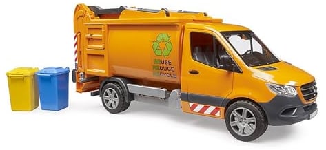 bruder 02682 - MB Sprinter Kommunal Müllfahrzeug - 1:16, Véhicule, Camion à ordures, Collecte des déchets, Jouets à partir de 4 Ans