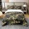 Loussiesd Camouflage 100% Baumwolle Bettwäsche Set Camo Bettbezug Set Military Style Teppiche Camouflage Drucken Grün Braun Betten Set 155x220cm