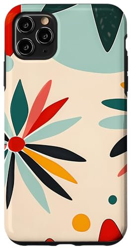 Hülle für iPhone 11 Pro Max Mid Century Modern Abstrakt Bunte Formen Funky Cool