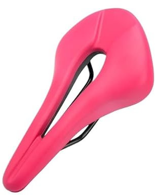 Fahrrad Sattel Fahrradsattel, atmungsaktiv, hohles Design, PU-Leder, weicher, bequemer Sitz, MTB, Berg, Rennrad, einteiliges Kissen, Fahrradteile Fahrradsattel Herren(Pink)