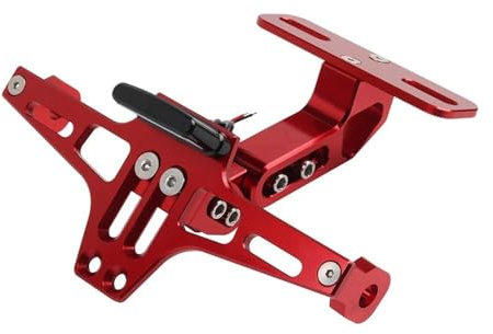 LYBH Motorrad-Kennzeichenhalterung, Rücklicht, Kennzeichenleuchte, Bremslichthalterung Hinten, Für Suzuki DR200S DR200SE DR-Z250 Kennzeichenhalterung(ROT)