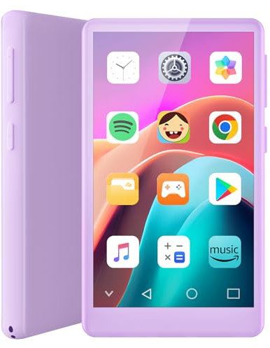 Lettore MP3 con Bluetooth e WiFi, touch screen da 4,1 pollici, custodia protettiva in silicone, Octa-core, lettore MP4 MP3 per Spotify, Pandora, lettore musicale Android per controllo parentale